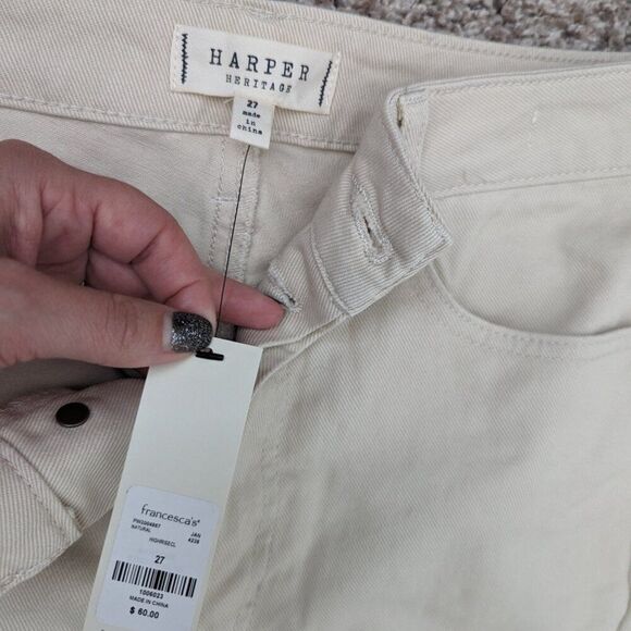 Francesca’s Harper Heritage Straight Leg Denim | NWT | Women’s 27 Natural - Picture 3 of 5